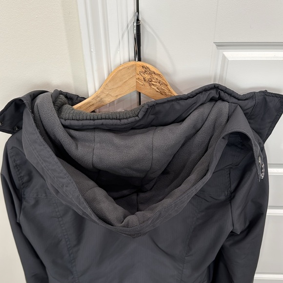 Hollister All Weather Jacket Pink Fleece Lined Charcoal Gray, Juniors Medium - Picture 10 of 11